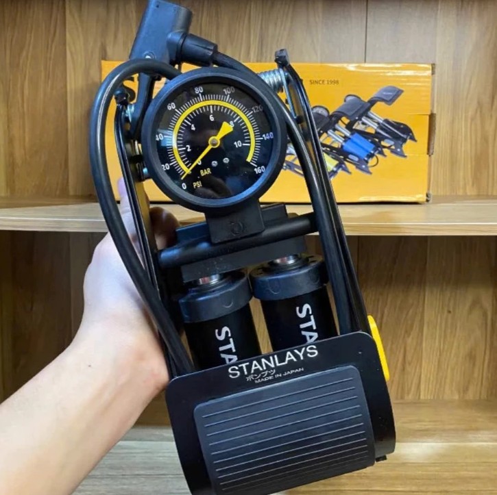Bơm Ô tô, Xe Máy, Xe Đạp Stanlays 2 Xi Lanh Chính Hãng, Đa Năng, Bền Bỉ
