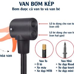 Bơm Xe Đạp & Xe Máy Đạp Chân V-Cycle Mini, Gấp Gọn, Hợp Kim Nhôm Cao Cấp