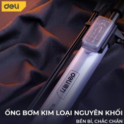 Bơm Xe Đạp Xe Máy Deli Tools,Tích Hợp Đồng Hồ Áp Suất 160 PSI Nhỏ Gọn Đa Năng Dễ Mang Theo