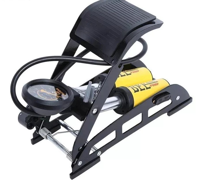 Bơm Xe Đạp, Xe Máy, Ô Tô 2 Ống Cao Cấp J44B-01 Bee | Bơm Hơi Đạp Chân Đa Năng