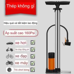Bơm Xe Máy – Xe Đạp 160PSI Cao Cấp Tích Hợp Đồng Hồ Đo Áp Suất Chính Xác