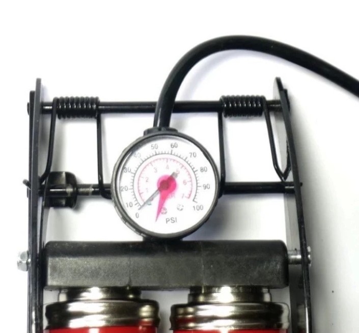 Bơm Xe Máy, Xe Hơi Đạp Chân 2 Xi Lanh Piston Chuyên Dụng CC-100A Lực Bơm Mạnh