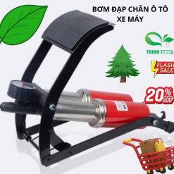 Bơm Xe Máy, Xe Hơi Đạp Chân 2 Xi Lanh Piston Chuyên Dụng CC-100A Lực Bơm Mạnh