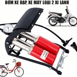 Bơm Xe Máy, Xe Hơi Đạp Chân 2 Xi Lanh Piston Chuyên Dụng CC-100A Lực Bơm Mạnh