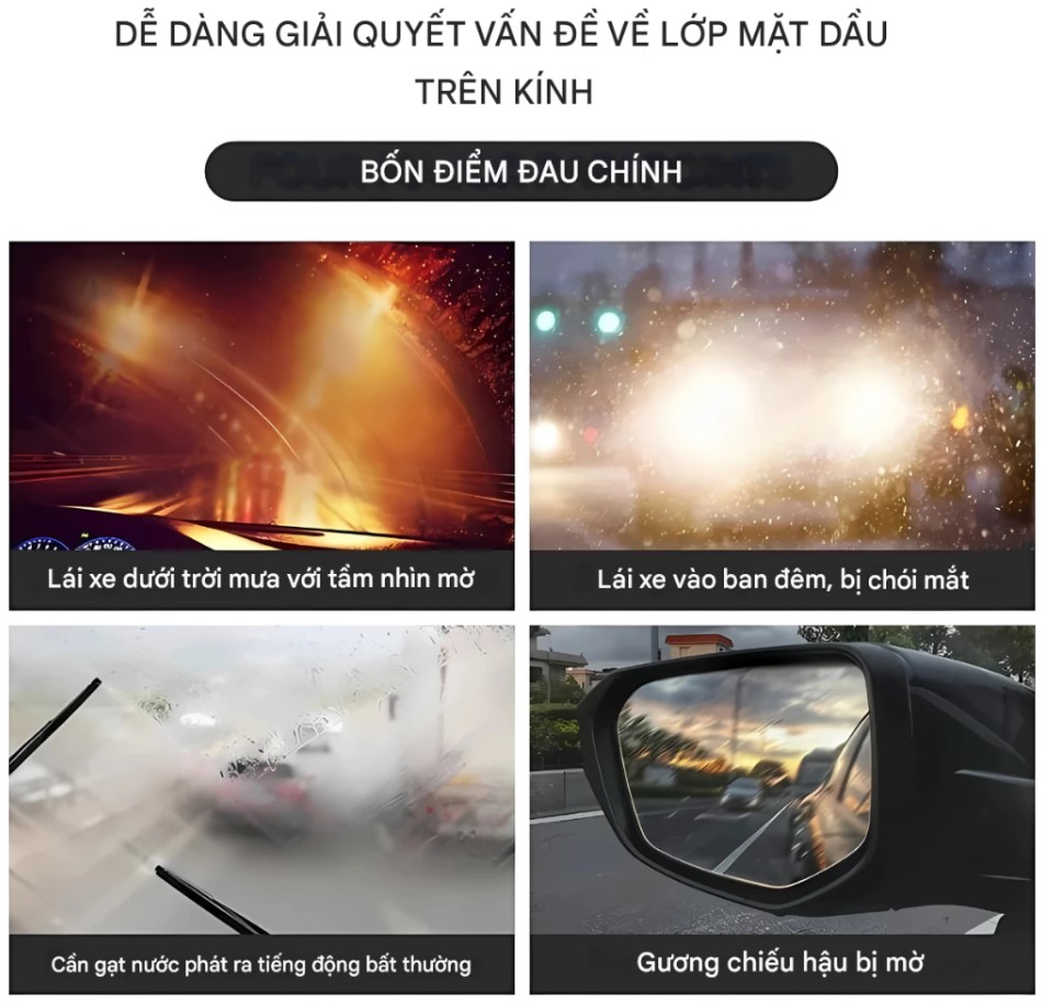 Bột Đánh Bóng Kính Ô Tô, Bột Đánh Bóng Thủy Tinh Ô Tô Tẩy Dầu Mạnh Bột Lau Kính Làm Sạch Màng Dầu Vết Bẩn Kính