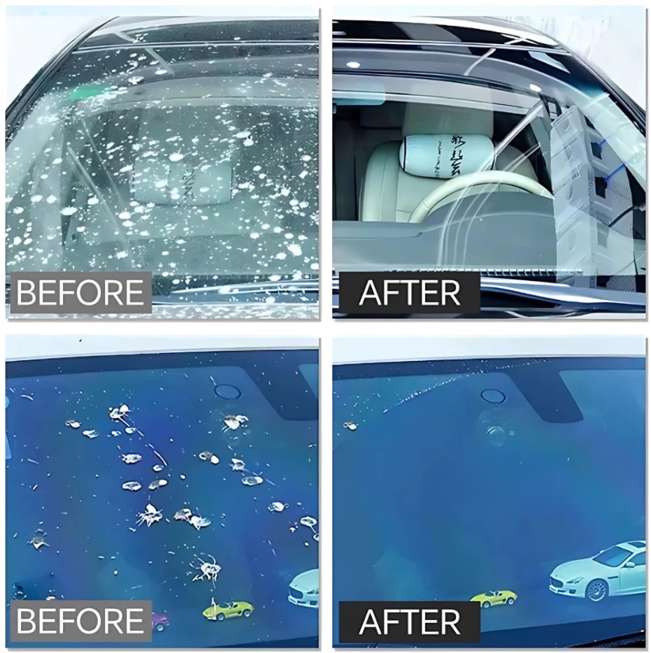 Bột Đánh Bóng Kính Ô Tô, Bột Đánh Bóng Thủy Tinh Ô Tô Tẩy Dầu Mạnh Bột Lau Kính Làm Sạch Màng Dầu Vết Bẩn Kính