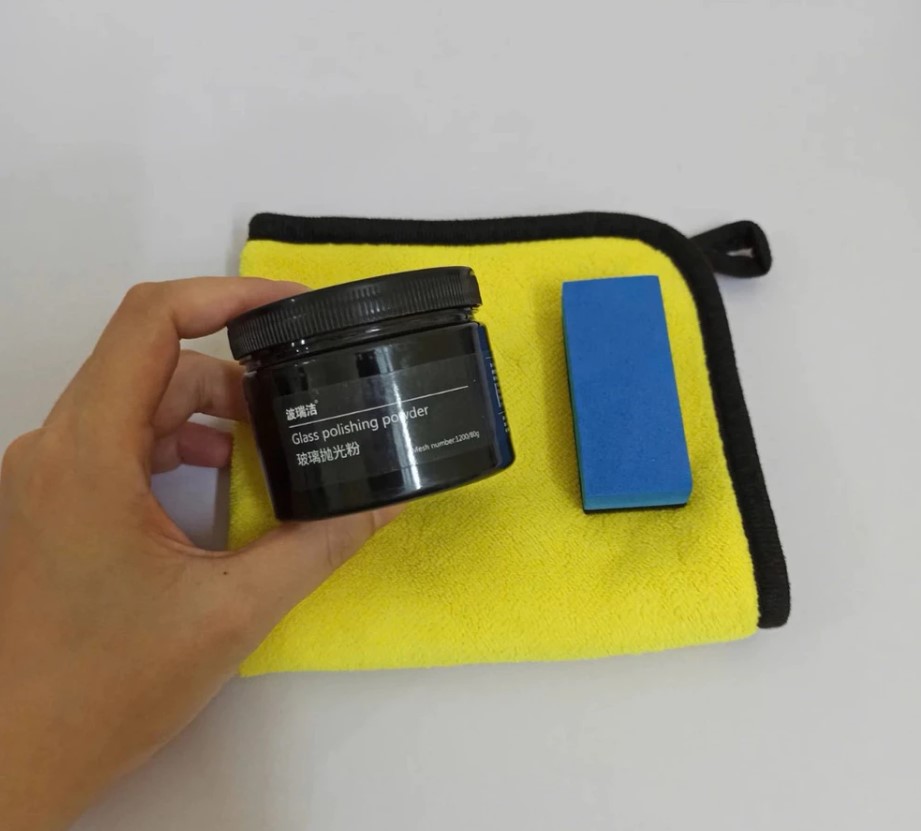 Bột Đánh Bóng & Tẩy Ố Kính Ô Tô 80g – Loại Bỏ Màng Dầu, Cặn Canxi