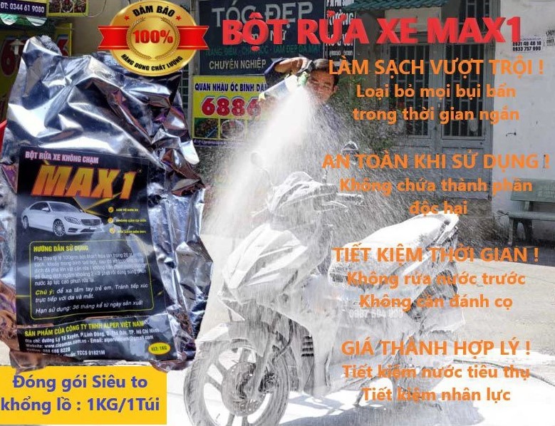 Bột Rửa Xe Không Chạm Max1 Công Nghệ Làm Sạch Hiện Đại