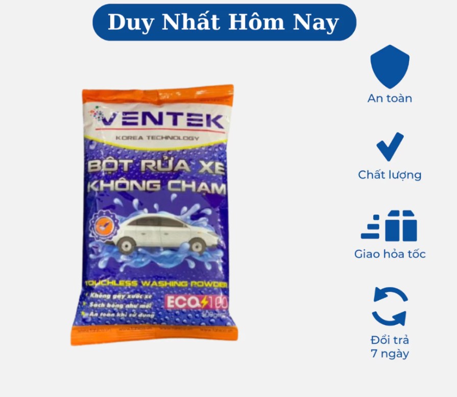 Bột Rửa Xe VENTEK Eco100 Gói 500G – Rửa Sạch Siêu Tốc, Tăng Độ Bóng & Bảo Vệ Bề Mặt Xe