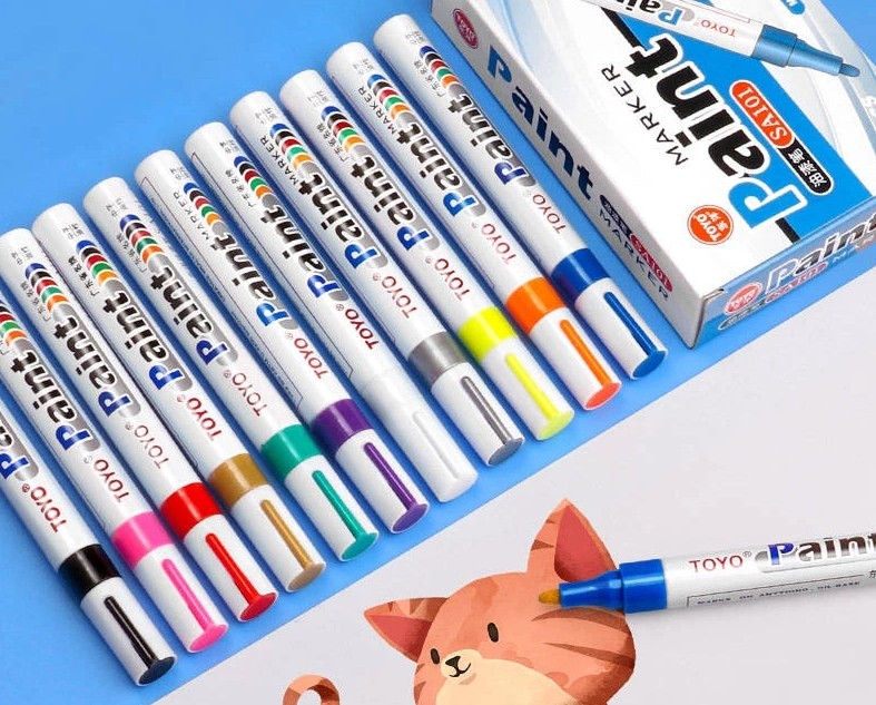 Bút Sơn Đánh Dấu Lốp Xe, Viết Sơn Đa Năng Chống Thấm Nước Dùng Cho Lốp Xe, Cao Su, Kim Loại, Gỗ, Nhựa, Thủy Tinh