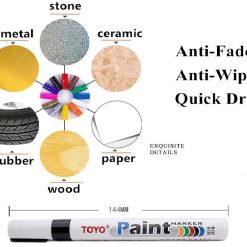 Bút Sơn Đánh Dấu Lốp Xe, Viết Sơn Đa Năng Chống Thấm Nước Dùng Cho Lốp Xe, Cao Su, Kim Loại, Gỗ, Nhựa, Thủy Tinh