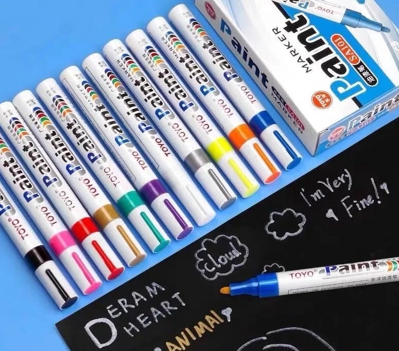Bút Sơn Đánh Dấu Lốp Xe, Viết Sơn Đa Năng Chống Thấm Nước Dùng Cho Lốp Xe, Cao Su, Kim Loại, Gỗ, Nhựa, Thủy Tinh