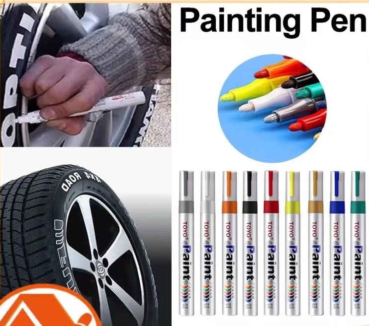 Bút Sơn Đánh Dấu Lốp Xe, Viết Sơn Đa Năng Chống Thấm Nước Dùng Cho Lốp Xe, Cao Su, Kim Loại, Gỗ, Nhựa, Thủy Tinh