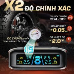 CẢM BIẾN ÁP SUẤT LỐP Ô TÔ MEDICAR – Cảnh Báo Tiếng Việt, Chính Xác Gấp Đôi