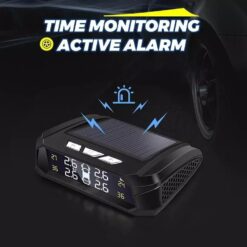 Cảm Biến Áp Suất Lốp Ô Tô Soarfly TPMS – Không Dây Dùng Tấm Pin Mặt Trời Màn Hình LCD Có USB Và 4 Cảm Biến