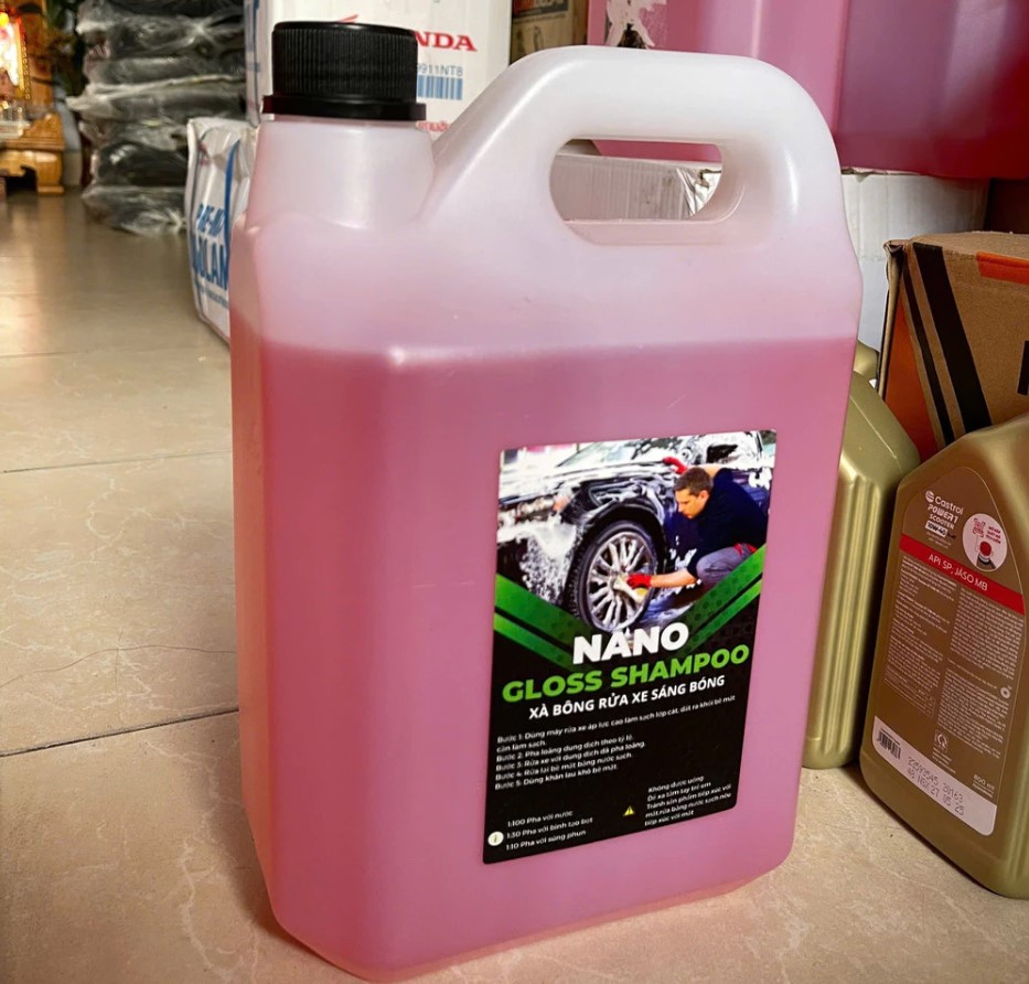 Can 5L Nước Rửa Xe Bọt Tuyết Nano Gloss Shampoo, Đánh Bay Bùn Đất, Tạo Bóng Sâu, Bảo Vệ Sơn