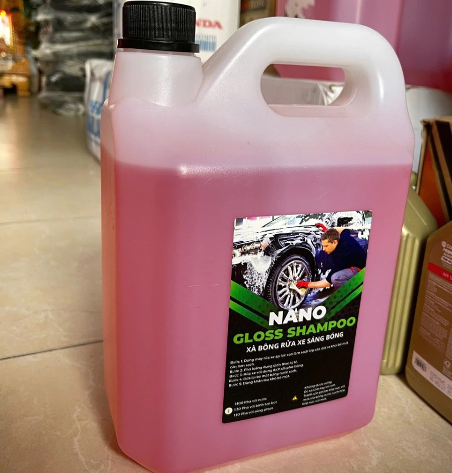 Can 5L Nước Rửa Xe Bọt Tuyết Nano Gloss Shampoo, Đánh Bay Bùn Đất, Tạo Bóng Sâu, Bảo Vệ Sơn