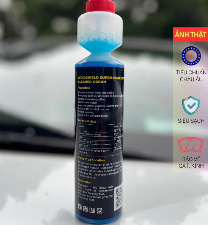 Chai Nước Rửa Kính Xe Ô Tô Vista Chuẩn Châu Âu, Làm Sạch Nhanh, Bảo Vệ Kính & Lưỡi Gạt