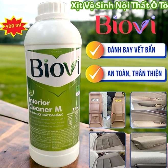Chai Nước Xịt Vệ Sinh Nội Ngoại Thất Ô Tô BIOVI 500ml – Làm Sạch, Khử Mùi, Diệt Khuẩn