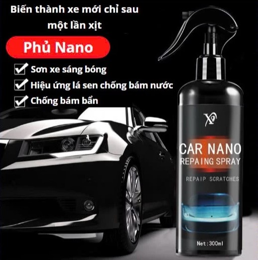 Chai Phủ Bóng Xe Car Nano – Phủ Bóng Sơn Ô Tô, Xe Máy & Hiệu Ứng Lá Sen Chống Bám Nước