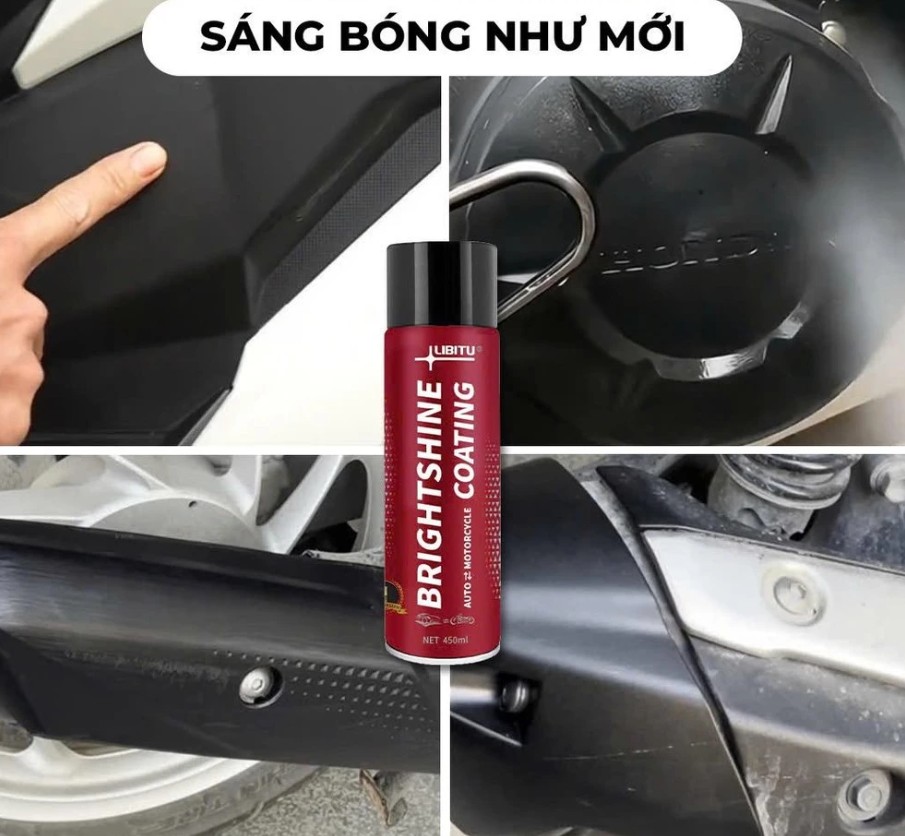 Chai Phục Hồi Nhựa Nhám Xe Máy, Xe Ô Tô LIBITU 450ml - Dạng Xịt Dưỡng, Làm Bóng, Khôi Phục Màu Nhựa
