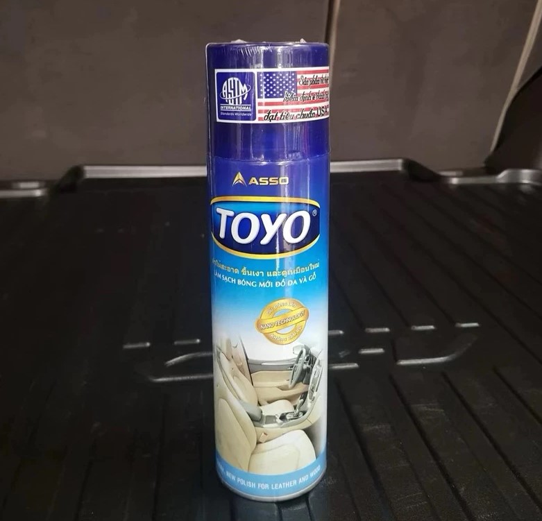 Chai Xịt Bóng ToYo Thái Lan 500ml – Làm Sạch & Làm Mới Da, Gỗ, Nhựa, Cao Su, Nội Thất Ô Tô