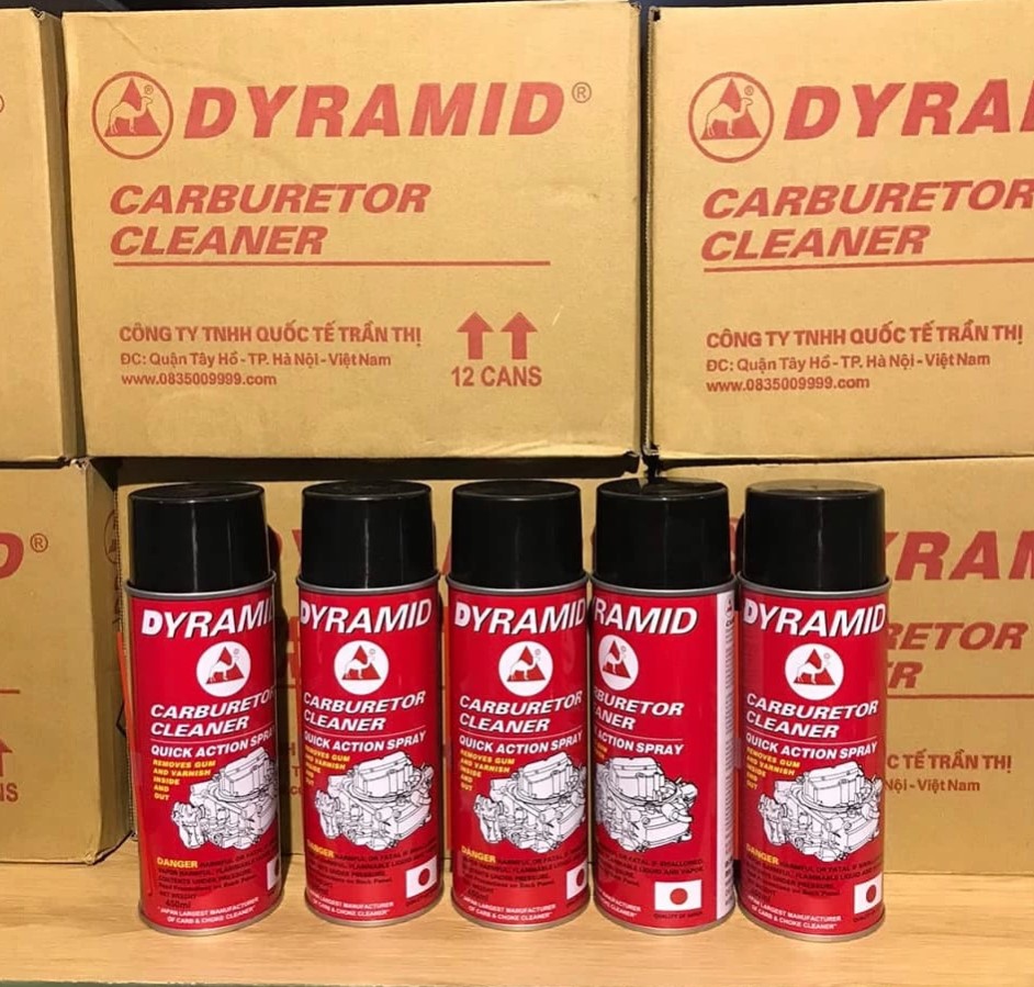 Chai Xịt Chế Xúc Bình Xăng Con, Vệ Sinh Họng Ga Kim Phun DYRAMID 450ml