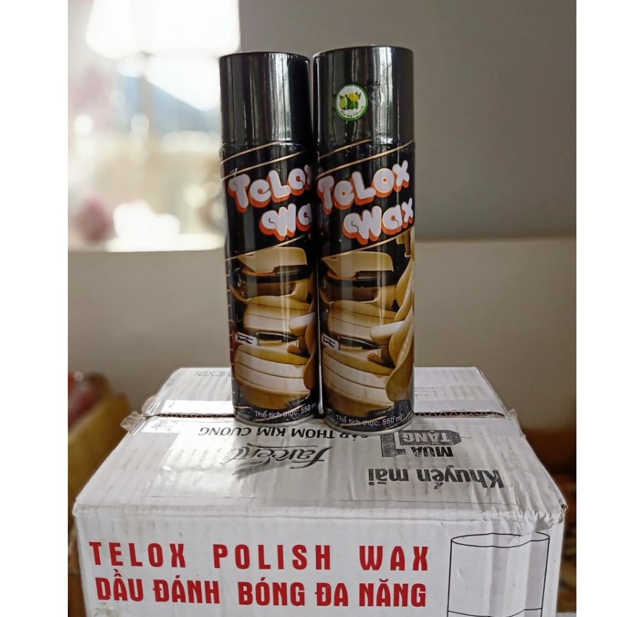 Chai Xịt Làm Bóng Da, Dưỡng Nhựa Cao Cấp Telox Wax 550ml