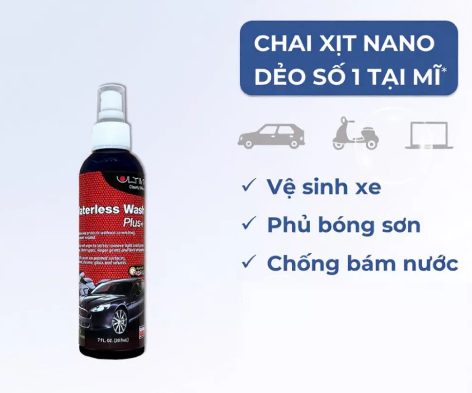 Chai Xịt Nano Dẻo Ultima 650ml – Làm Sạch Kính Không Cần Nước, Phủ Bóng & Chống Bám Nước