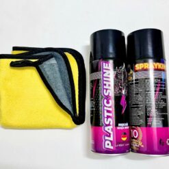 Chai Xịt Phục Hồi, Dưỡng Nhựa Nhám Sprayking Plastic Shine 400ml Tặng Khăn Mẫu Mới Nâng Cấp