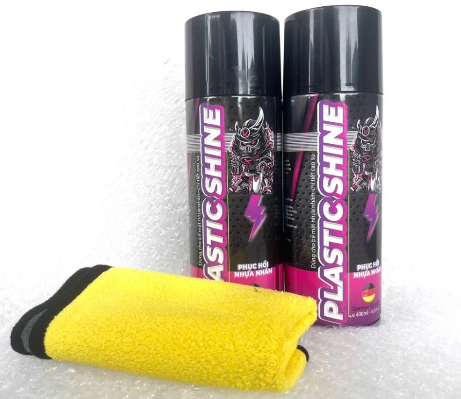Chai Xịt Phục Hồi, Dưỡng Nhựa Nhám Sprayking Plastic Shine 400ml Tặng Khăn Mẫu Mới Nâng Cấp