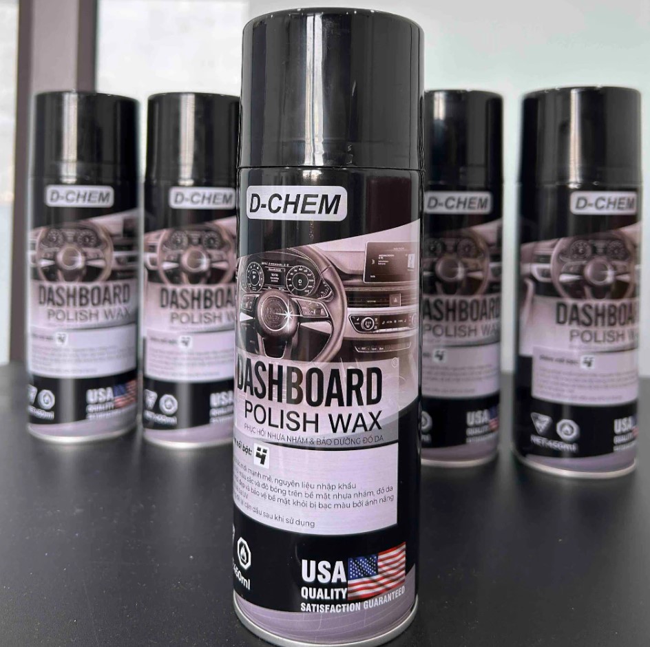 Chai Xịt Phục Hồi Nhựa Nhám & Đánh Bóng Đồ Da D-CHEM 450ml – Dưỡng Bề Mặt Nhựa Nhám Ô Tô, Xe Máy