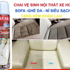 Chai xịt tẩy ghế sofa da, nỉ CAVAR – Vệ sinh nội thất ô tô, trần nỉ, taplo, da, nỉ, nhựa – Foam Cleaner