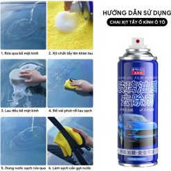 Chai Xịt Tẩy Ố Kính Xe Ô Tô Nhập Khẩu – Tẩy Cặn Canxi, Làm Bóng Kính, Phủ Nano Chống Bám Nước