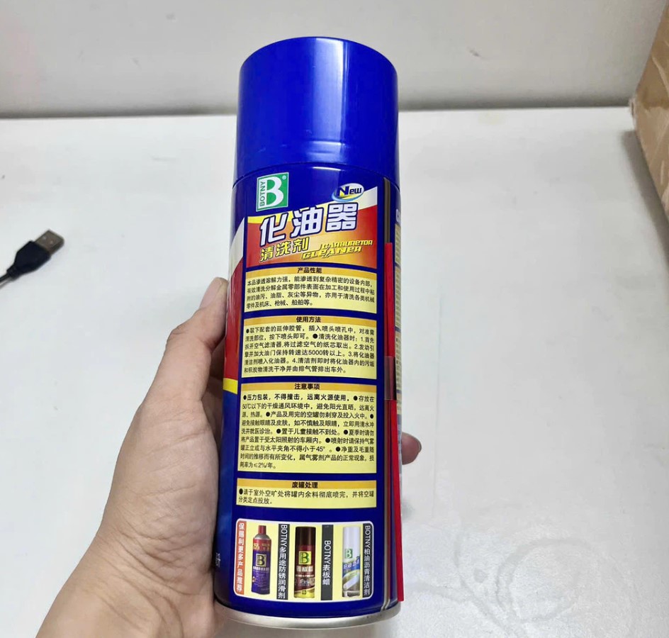 Chai Xịt Vệ Sinh Chế Hòa Khí 136TNY - Tẩy Rửa Vệ Sinh Họng Xăng, Bình Xăng Con, Kim Phun, Xe Máy, Ô Tô