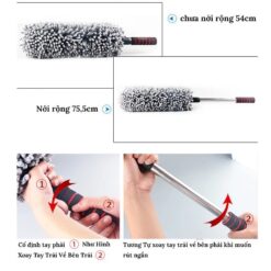 Chổi Quét Bụi Dọn Vệ Sinh Nội Thất Ô Tô Chuyên Dụng – Chổi Tròn, Dẹt Lau Bụi Đa Năng Cho Xe Ô Tô, Xe Tải