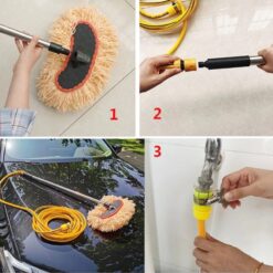 Chổi Rửa Xe 2 Trong 1 Kèm Vòi Nước – Chổi Rửa Xe Đa Năng Lau Cửa Kính, Lau Sàn, Lau Bề Mặt Máy Lạnh