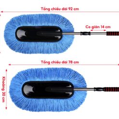 Chổi Rửa Xe Ô Tô Cán Dài Microfiber Đa Năng Tự Xoay 360° Kèm Bàn Chải Tiện Dụng