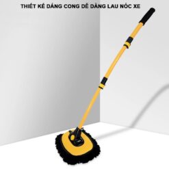 Chổi Rửa Xe Ô Tô Đa Năng Có Kèm Đầu Lau Thay Thế, Sợi Mềm Cao Cấp Điều Chỉnh Được Độ Cong & Độ Dài