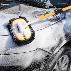 Chổi Rửa Xe Ô Tô Đa Năng Có Kèm Đầu Lau Thay Thế, Sợi Mềm Cao Cấp Điều Chỉnh Được Độ Cong & Độ Dài