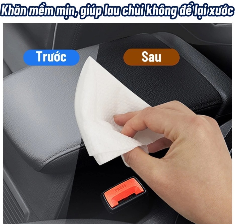 Combo 2–5 Gói Khăn Giấy Ướt Túi Đen 80 Tờ – Chuyên Dụng Lau Dọn Vệ Sinh Nội Thất Ô Tô, Túi Xách, Giày Dép, Đồ Da