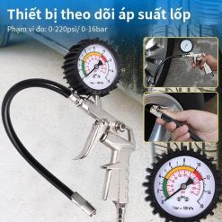 Đầu Vòi Bơm Hơi Kiêm Đồng Hồ Đo Áp Suất Lốp – Chính Xác, Phạm Vi 0-16 Bar / 0-230 Psi