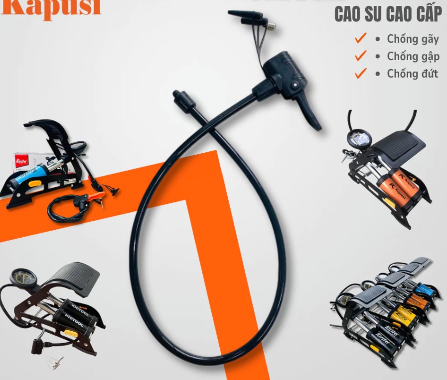 Dây Bơm Thay Thế Cho Xe Đạp & Xe Máy Tương Thích Kapusi, Kiotool, Stanlay, Kirito - Cho Bơm Tay & Bơm Chân