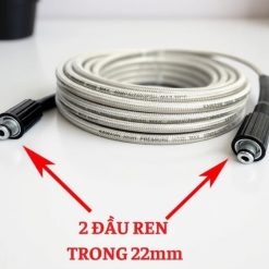 Dây Rửa Xe Áp Lực Cao 10m – 15m – 20m – 30m, 2 Đầu Ren 22mm Kèm Khớp Nối Đồng