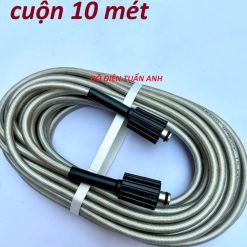 Dây Rửa Xe Áp Lực Cao 10m – 15m – 20m – 30m, 2 Đầu Ren 22mm Kèm Khớp Nối Đồng