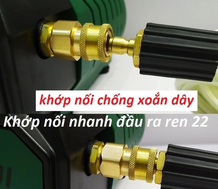 Dây Rửa Xe Áp Lực Cao 10m – 15m – 20m – 30m, 2 Đầu Ren 22mm Kèm Khớp Nối Đồng