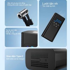 DOSEN Pro – Máy Bơm Hơi Lốp Thông Minh, Đồng Hồ Kỹ Thuật Số & Đèn LED Cho Ô Tô, Xe Máy, Xe Đạp