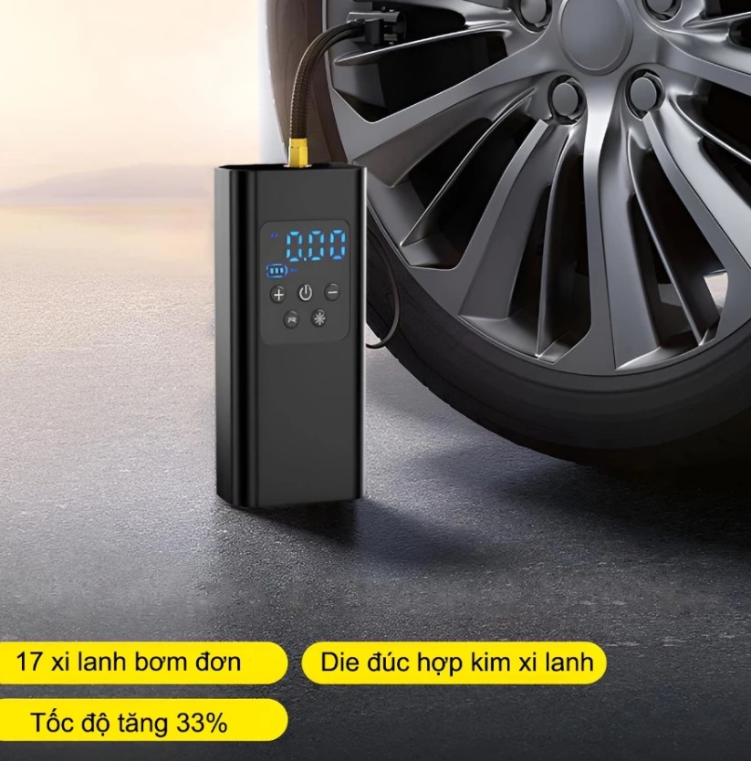 DOSEN Pro – Máy Bơm Hơi Lốp Thông Minh, Đồng Hồ Kỹ Thuật Số & Đèn LED Cho Ô Tô, Xe Máy, Xe Đạp