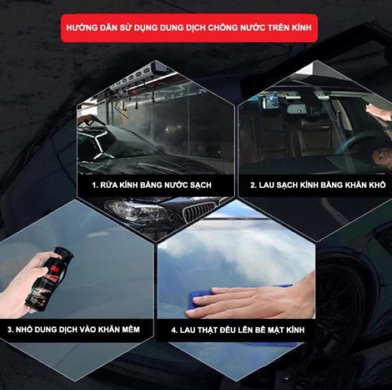 Dung Dịch Chống Bám Nước Kính Ô Tô 3M 08889LT – Giải Pháp Trượt Nước Hiệu Quả Cho Kính Lái & Gương Hậu