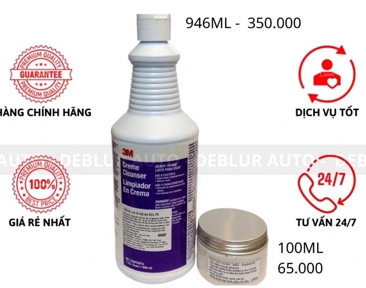 Dung Dịch Tẩy Ố Kính Xe, Tẩy Vảy Cá, Tẩy Rỉ Sét Inox, Vệ Sinh Bồn Tắm 3M Creme Cleanser 946ml